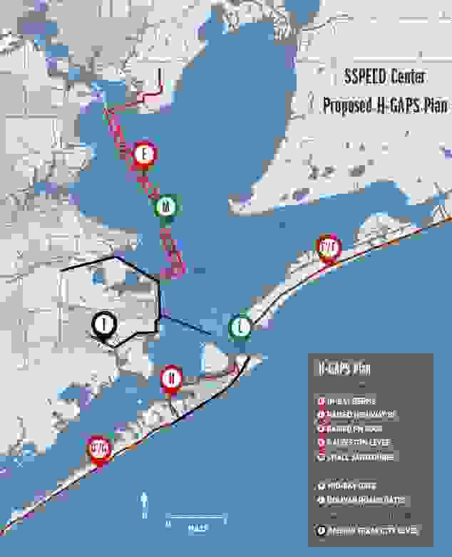 Graphic of proposed Houston-Galveston Area Protection System Phasing Plan.