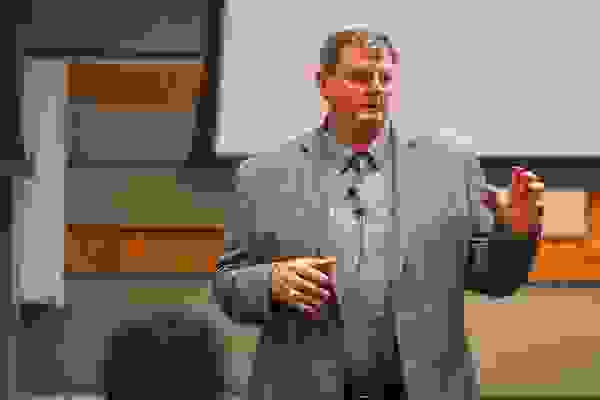 Kingman lecturing. Photo courtesy of Douglas Kingman, Ph.D.