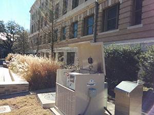 A rainwater harvesting system on the Texas A&M campus.