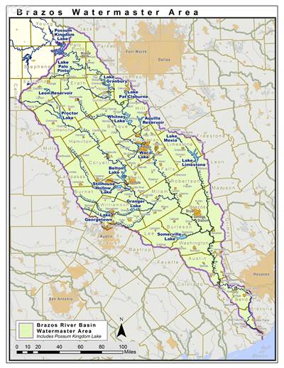 The Brazos Watermaster Program area.