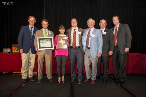 Ruthie Russell and her sons McLean and William Russell received a 2014 Lone Star Land Steward Award for the Edwards Plateau region. 