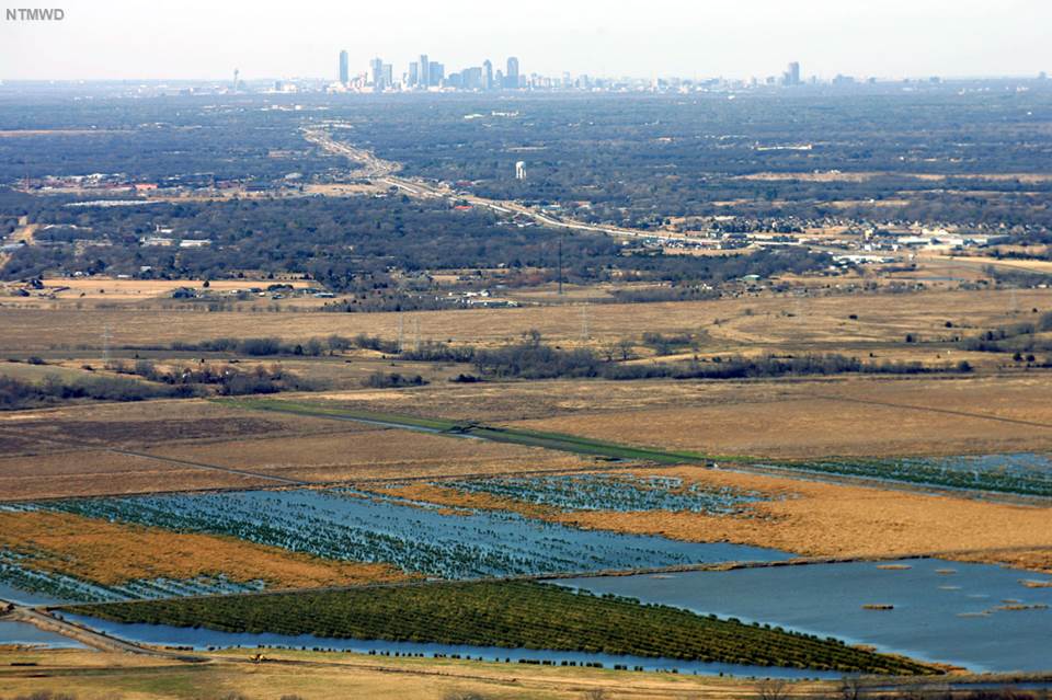 Dallas Skyline from over wetland cells 5C & 6C of NTMWD’s East Fork Wetlands.