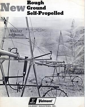 This photo from a 1969 brochure from Valmont Industries, Inc. illustrates center pivot irrigation models at that time.
