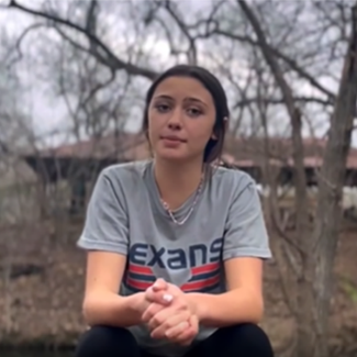 A shot from a Wimberley ISD student’s Slingshot Challenge video. Courtesy of Kelly Albus, TWRI.