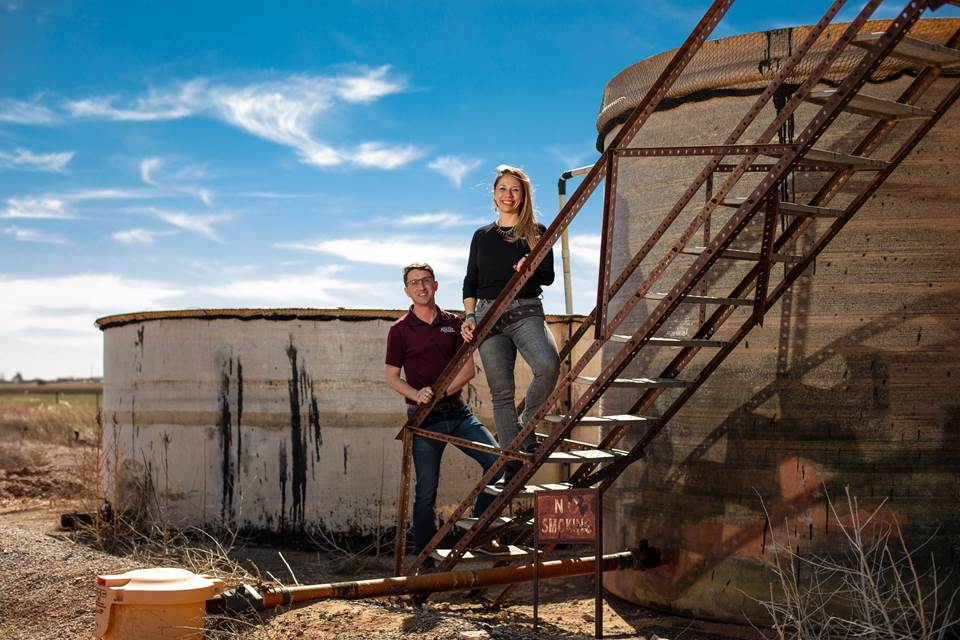 Burke and Lewis are using their soil science expertise to test produced water possibilities in the High Plains. Photo by Hector Valencia, Lewis and Burke Laboratory.
