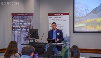 Lucas Gregory giving talk by Ed Rhodes, TWRI