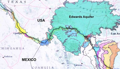 Transboundary aquifer between Texas and Mexico