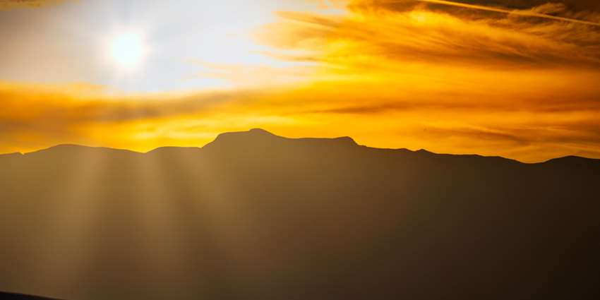 Hills at sunset