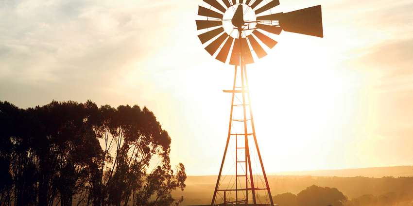 Windmill at sunset