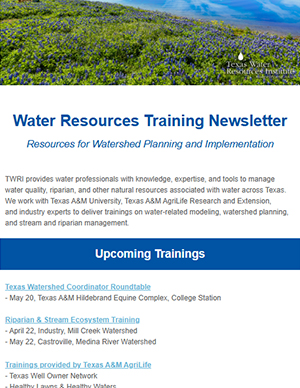 Water Resources Training Newsletter reader